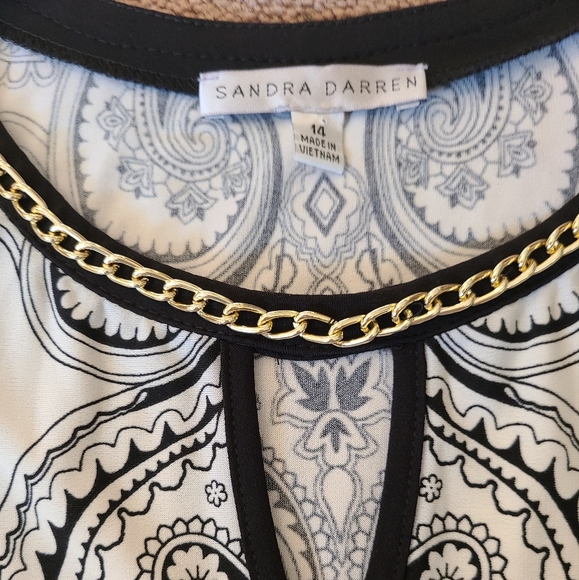 Sandra Darren size 14 black/white dress - Picture 6 of 15